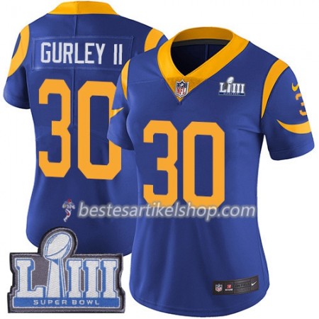 Damen Los Angeles Rams Trikot Todd Gurley II 30 Nike Royal 2019 Super Bowl LIII